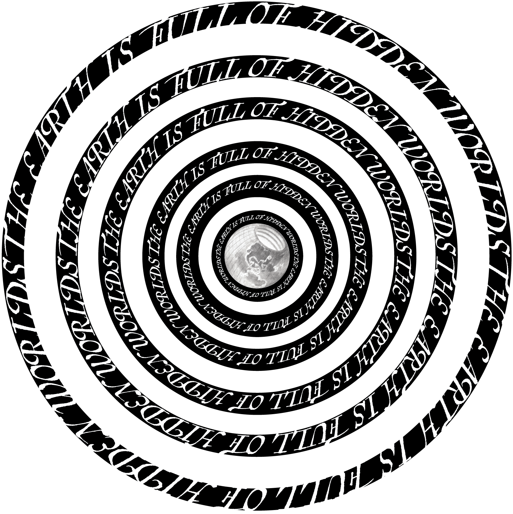 Concentric spiral text